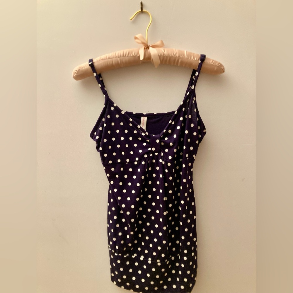 Xhilaration Navy Polka Dot Camisole
